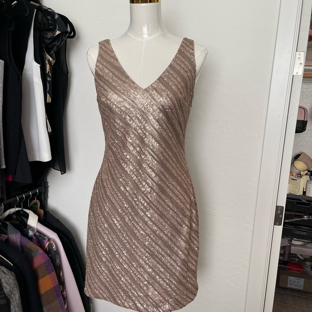 Banana Republic Monogram sequin stripe sheath Dress - Picture 2 of 10